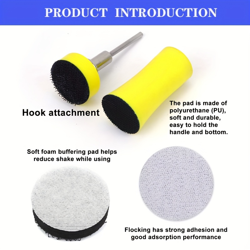 1 cm våt- och torrslipskivor 191 st kardborreband 25mm st stödrondeller med 3mm skaft för polering och slipning av metallbilar