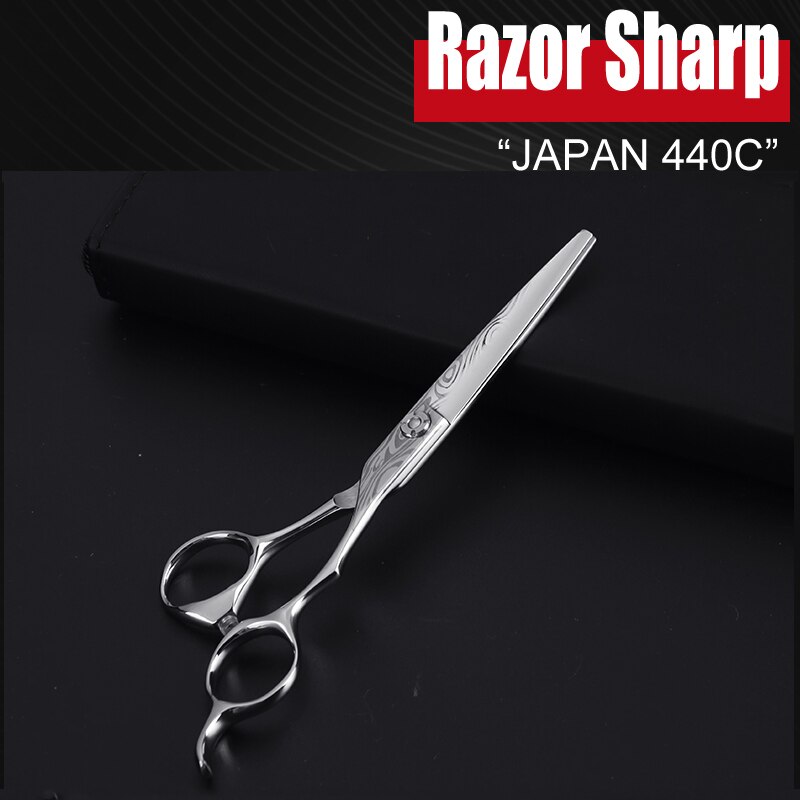 5.5 &amp; 6.0 Inch Japan 440C Kapper Schaar Shop Gereedschap Kappers Schaar Professiona Hair Schaar Snijden Dunner Salon Shears: 6.0 Inch Cutting 03