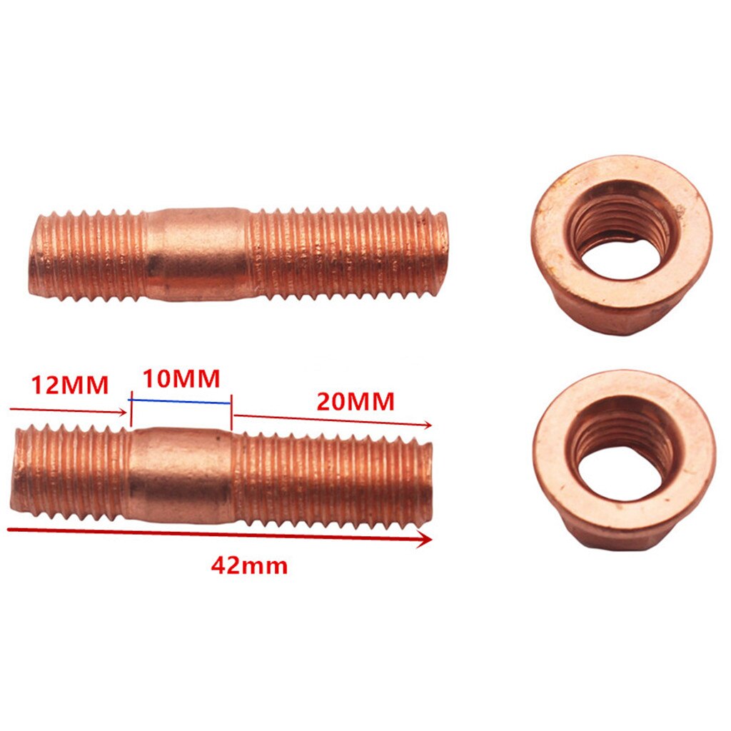 Exhaust Studs &amp; Nuts M10x1.5 Manifold Flange 2 Studs &amp; 2 Nuts (42mm LONG)