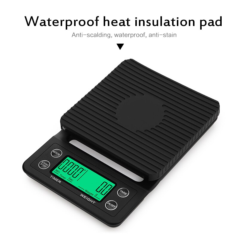 Drypp kaffe skala med tidtaker bærbar elektronisk digital kjøkkenvekt med høy presisjon lcd elektroniske vekter 3kg/0.1g 5kg/0.1g
