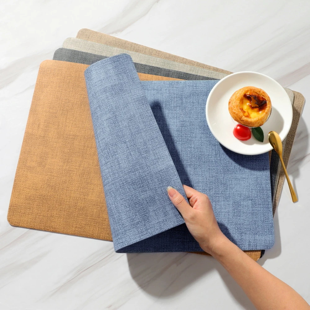 Placemats Dubbelzijdig, Kunstleer Plaats Maaltijdmatten Binnen Placemats voor Eettafel Buiten Vierkant Antislip Wasbare Placemats