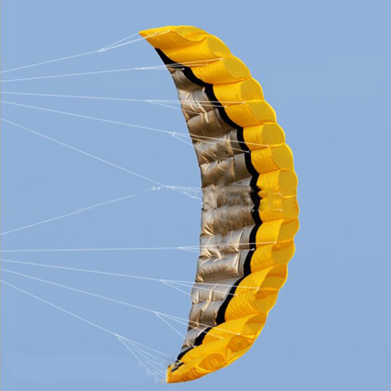 Adults Kitesurfing Trainer Kite Wing, Durable Beach Summer Double Lines Trick Kites , Outside Stunt Toys Sport Flying Wing: Yellow