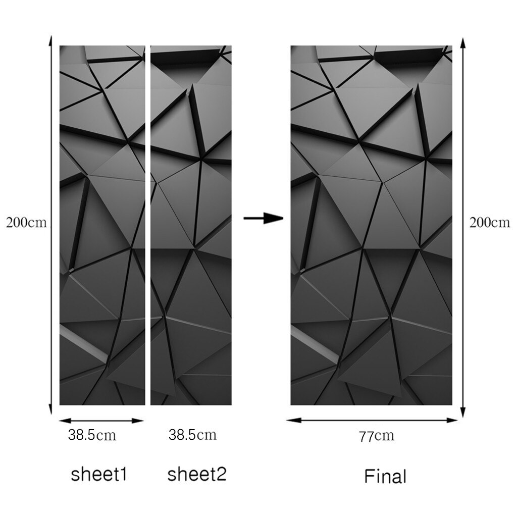 Autocollants de porte de Simulation tridimensionnelle bricolage imperméable à l'eau auto-adhésif papier peint autocollants sur les portes décor à la maison 77*200CM: A