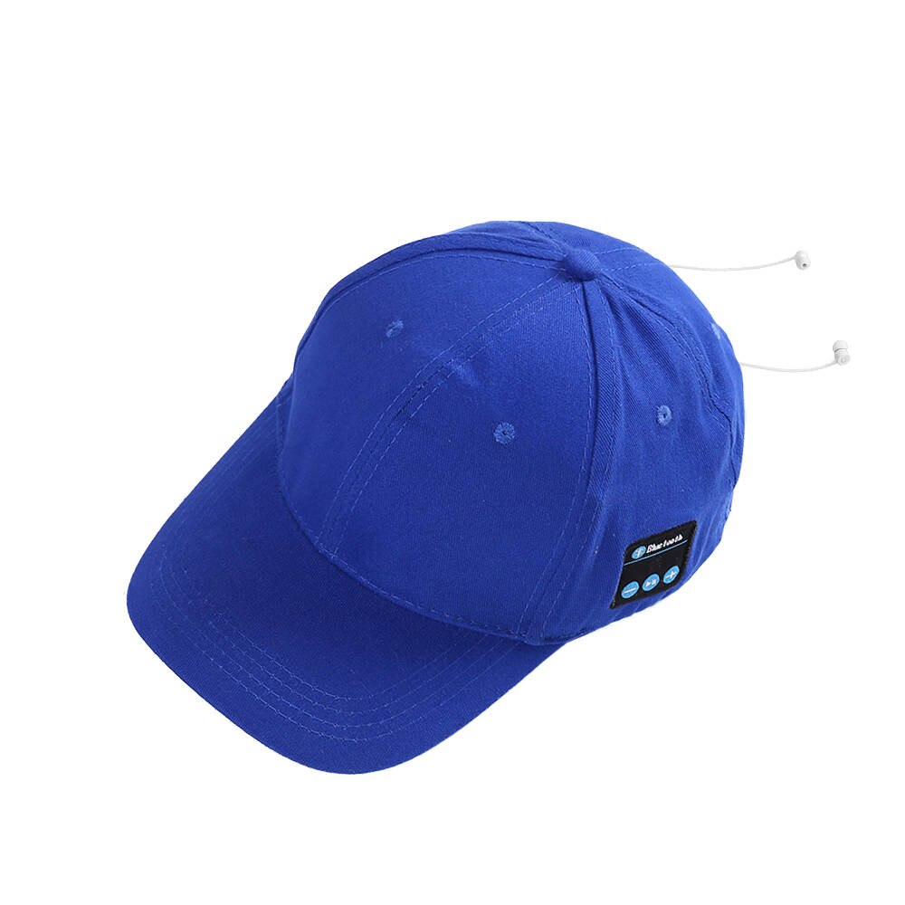 Trådløs bluetooth hat udendørs sport baseball cap hovedtelefoner kalder musik sun cap trådløse hovedtelefoner til løb: Blå