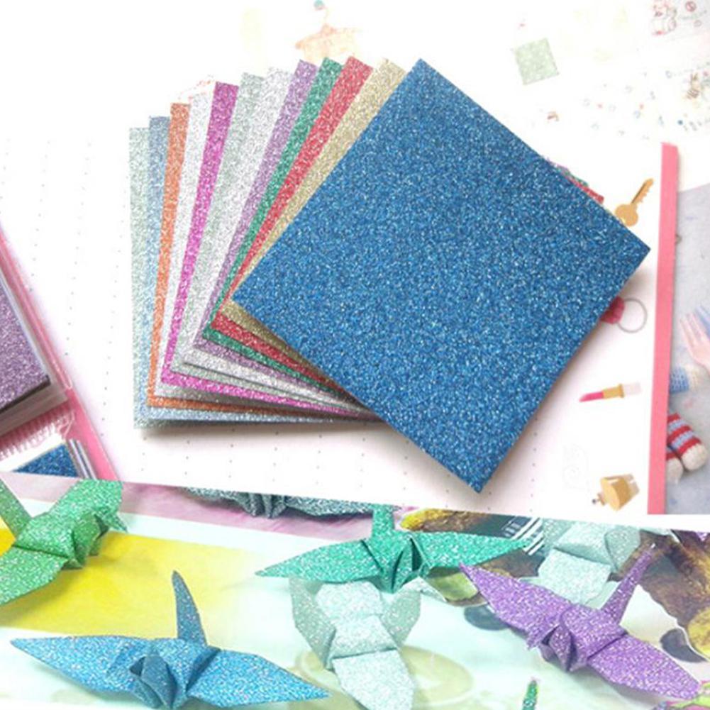 50pcs Folding Paper Metallic Cardstock Paper Papers Single Sided Handmade Folded Craft Papers Scrapbooking Decor DIY Pearl Paper