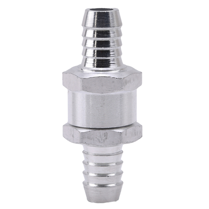 Válvula de retención de combustible de una vía, aleación de aluminio, 6/8/10/12mm, para manguera de vacío de coche, bombas de agua y aceite: silver-diameter 12mm