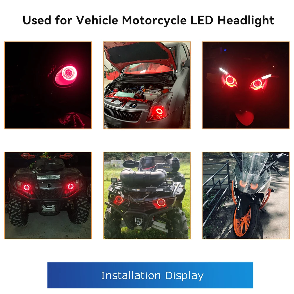 Anneaux Halo LED Angel Eyes pour Voiture, Lumière de Sauna COB, Phares Antibrouillard, Feux de Jour, Éclairage Nik, 12V DC, 2Pcs