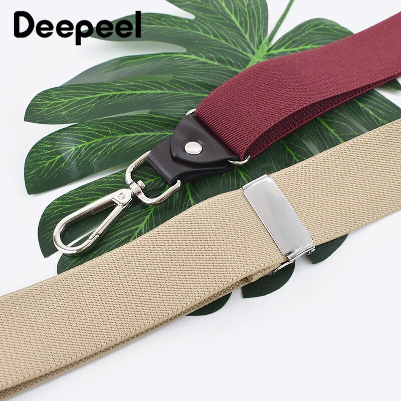 Deepeel 1pc 3.5 x 120cm unisex vuxen hängslen med 3 clips krok y typ wild sanp spännen hängsel kostym byxor justerbar rem