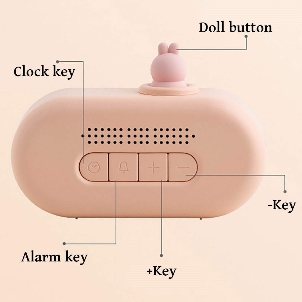 Cute Cartoon Alarm Clock Kids Digital Alarm Clock Cartoon Night Light Bedroom Kitchen Night Light Silent Desktop Lamps