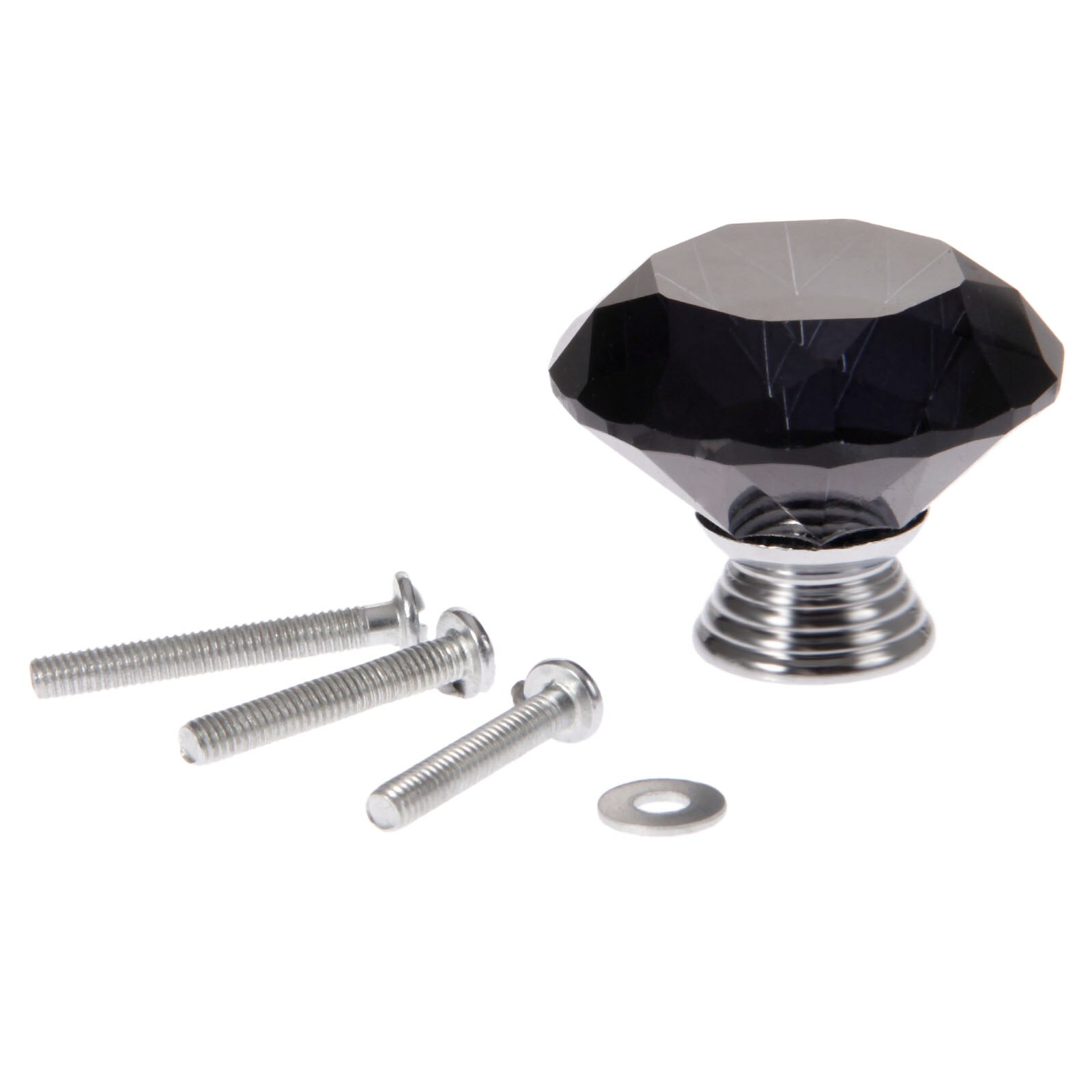 1x 40mm sorte krystallglass knotter skap skuff trekke kjøkken skap dør garderobe håndtak maskinvare