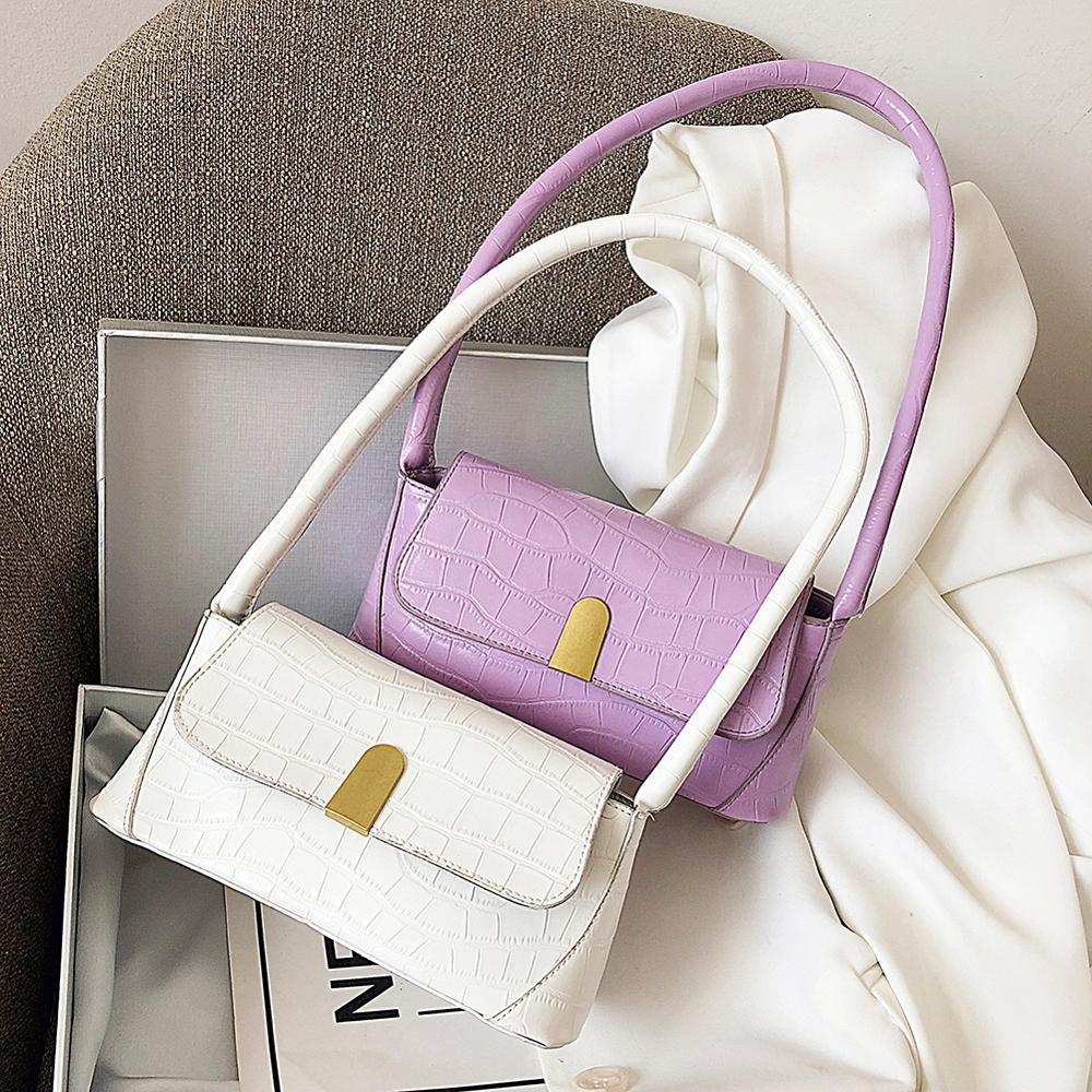 Casual alligatorlederen handtassen dames krokodillenpatroon schoudertassen dames pu leren okselpakket dames handtas clutch