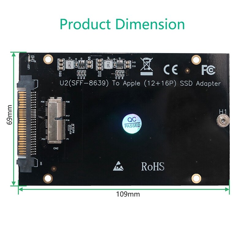 Pcie ssd til sff -8639( u .2) adapterkort til 13/14/15/16/17 air pro retina