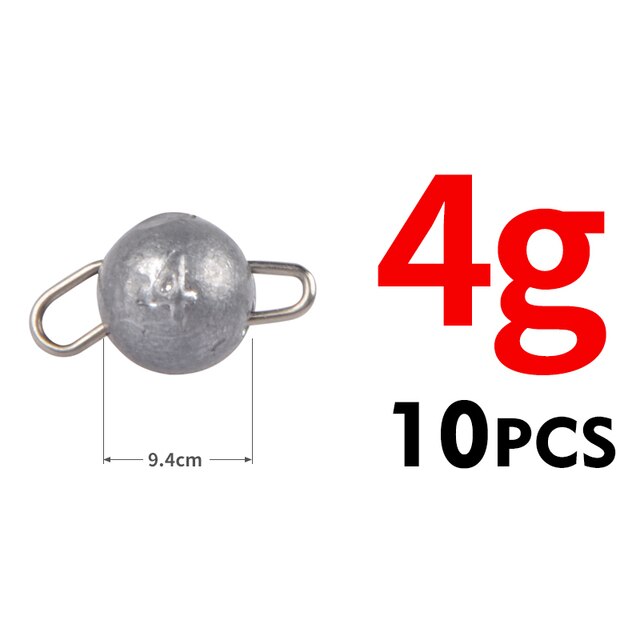 Accessoires de pêche Cheburashka Sinker à tête ronde, poids à puces, leurre souple, groupe Texas, 2g – 18g: 4g 10pcs
