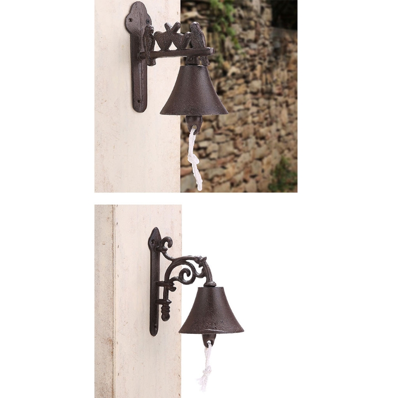 Wall Mounted Rustic Doorbell Outdoor Shaking Bell Heavy Duty Metal Bell Cast Iron Ship Bell Housewarming H3CF