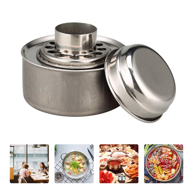 1 Set Fuel Holder Stainless Steel Fuel Box Alcohol Burner Alcohol Stove Wick