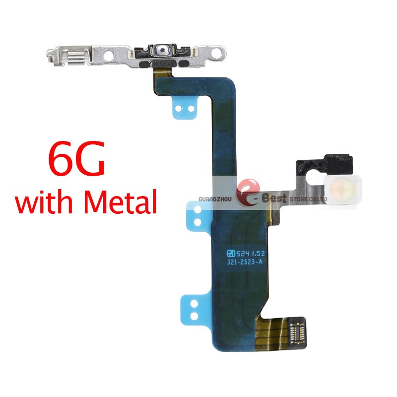 Power Flex dla iPhone 5G SE 6 6s 7 8 Plus 7G 8G 6G X XR XS MAX wyciszenie i przycisk głośności klucz przełącznika przewód zasilający z części metalowe