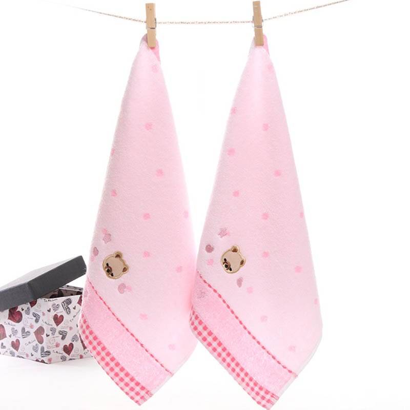 Newborn Accessoies 34*34cm Square Shaped 1 PC Strong Water Absorption Cartoon Soft Children Face Towels Baby Towel: Pink