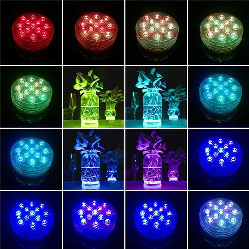 13 Led Grond Dompelpompen Led Verlichting Onderwater Verlichting Kleur Veranderende Zwembad Verlichting Waterdicht Met Afstandsbediening Rf Magneten Zuignappen