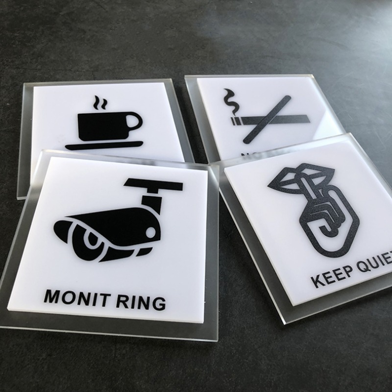 Acrylic Door Sign No Smoking Reminder Sign Sticker Beware of Steps Slippery Restroom Signage Fire Hydrant Signage Cozy Pantry