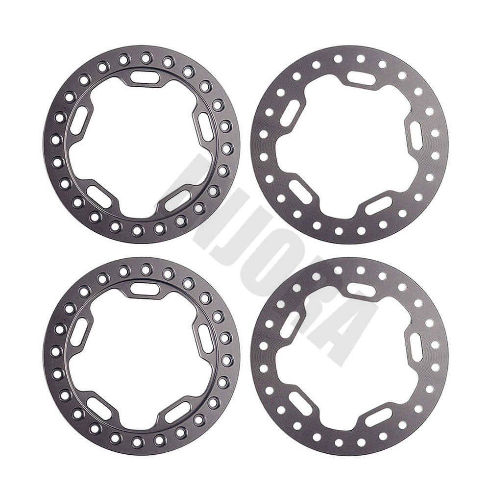 INJORA 4Pcs 52MM Aluminum Alloy 1.9" Wheel Ring for 1/10 RC Crawler Axial SCX10 Traxxas TRX4: 1.9 Grey