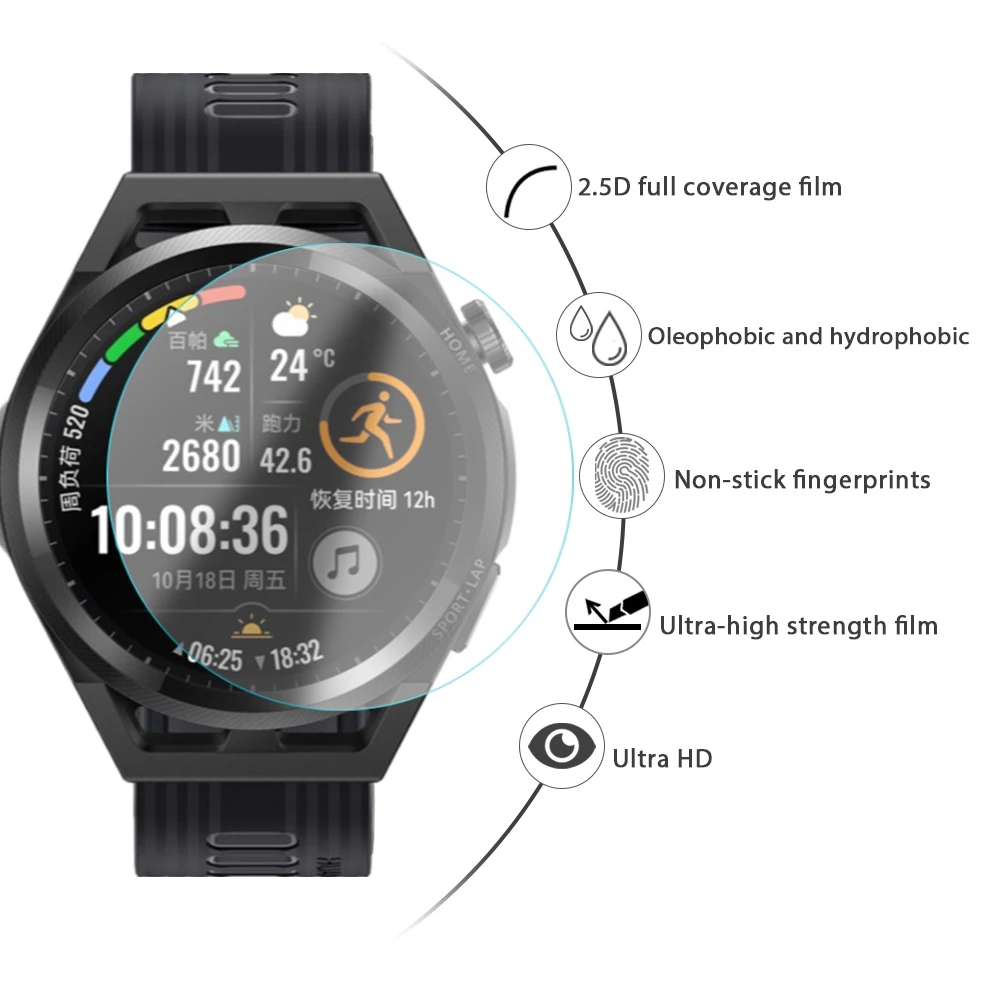 1-5 uds vidrio templado HD para Huawei Watch GT 2 3 GT2 GT3 Pro 46mm GT Runner Smartwatch Protector de pantalla película a prueba de explosiones