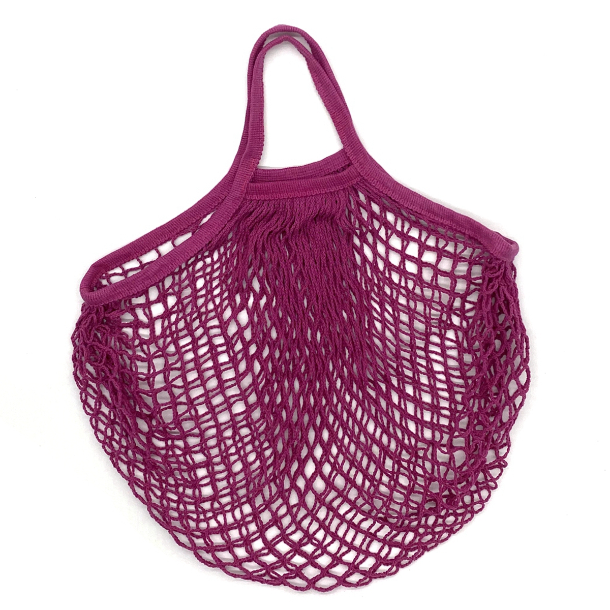 Tragbare Wiederverwendbare Taschen für Obst Gemüse Tasche Baumwolle Gittergewebe Schnur Organizer Handtasche Kurzen Griff Netz Einkaufen Taschen Tote: heiß Rosa