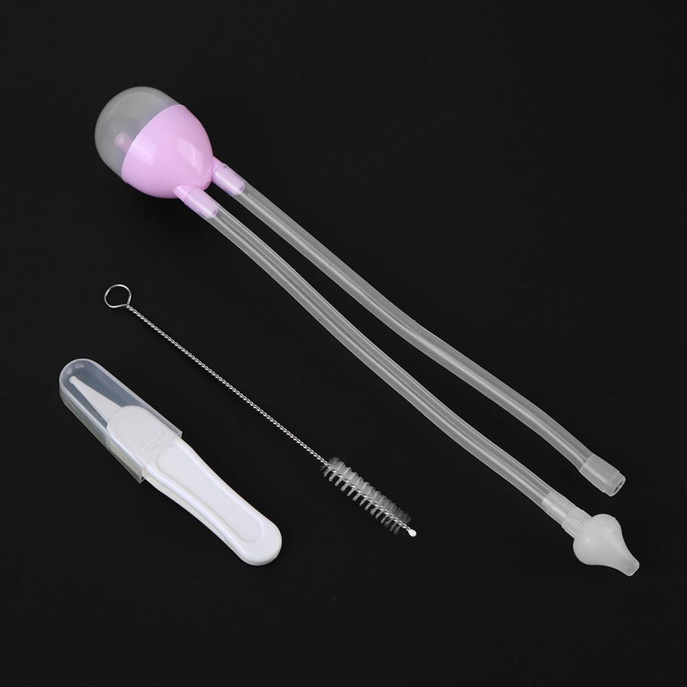 3pcs Newborn Baby Safety Nose Cleaner Kids Vacuum Suction Nasal Aspirator Set Infants Flu Protections Accessories Baby Care