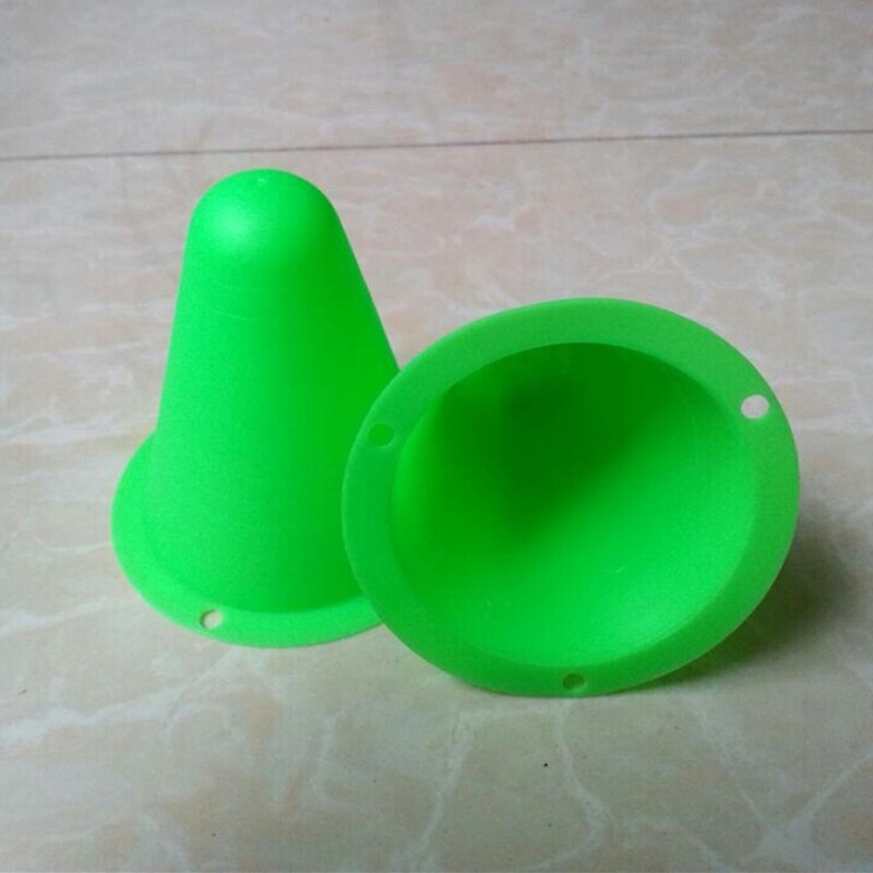 10 pieces/lot skating marker cone roller football soccer marker cup speed training equipment slalom roller skate pile marking cup: Green