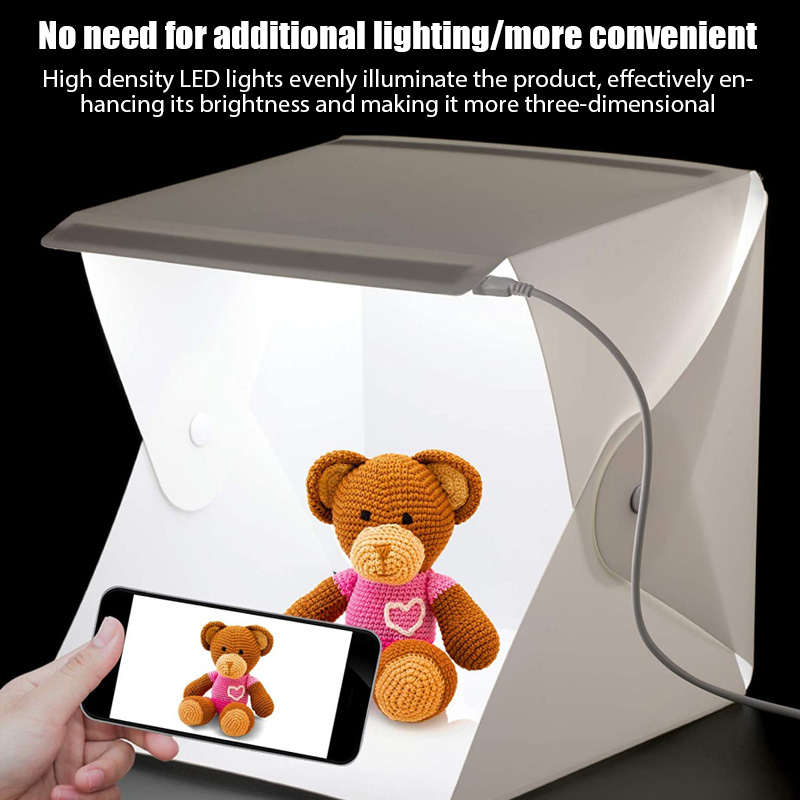 Draagbare opvouwbare Photobox Fotografie LED-licht Kamer Fotostudio Licht Tent Soft Box Achtergronden Photobox voor DSLR-camera