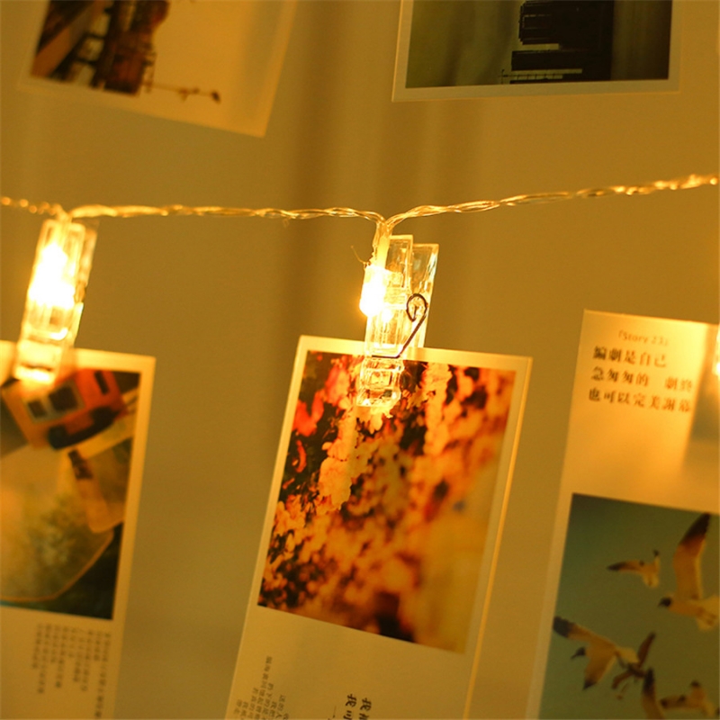 Guirnalda de luces LED con Clip para fotos, guirnalda con pilas USB para exteriores con pinzas para la ropa, decoraciones navideñas y de Halloween para el hogar: changeable / O