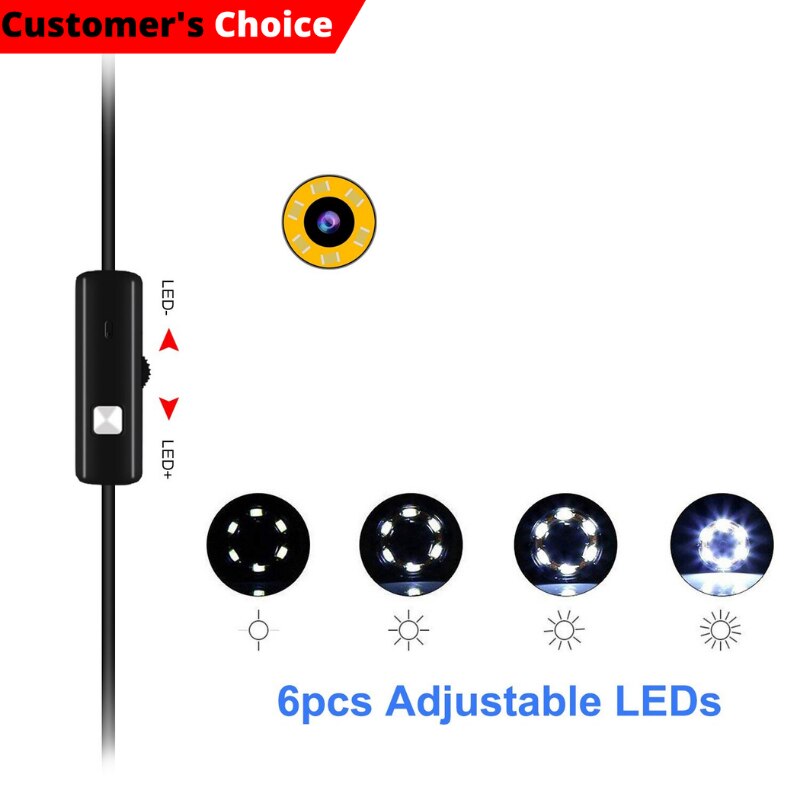 Endoskop Kamera für Android Telefon PC Flexible Kabel 7mm 5,5mm IP67 Wasserdichte Micro USB C Industrie