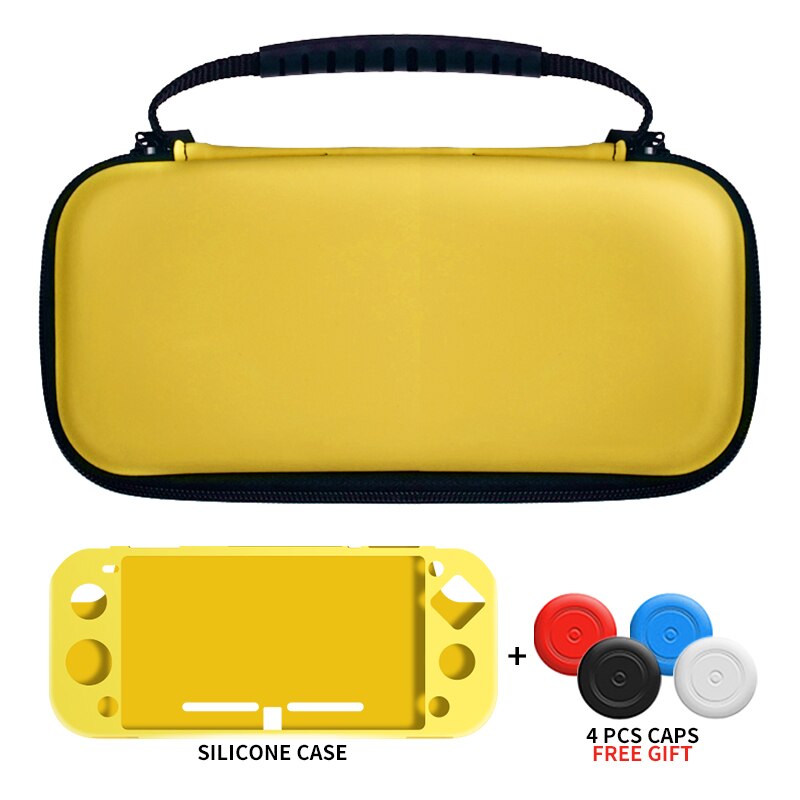 Bolsa de almacenamiento de rana de datos para Nintendo Switch Lite consola bolso de protección portátil con 10 ranuras para tarjetas para NS Lite Estuche de transporte: B-Yellow 2 in 1