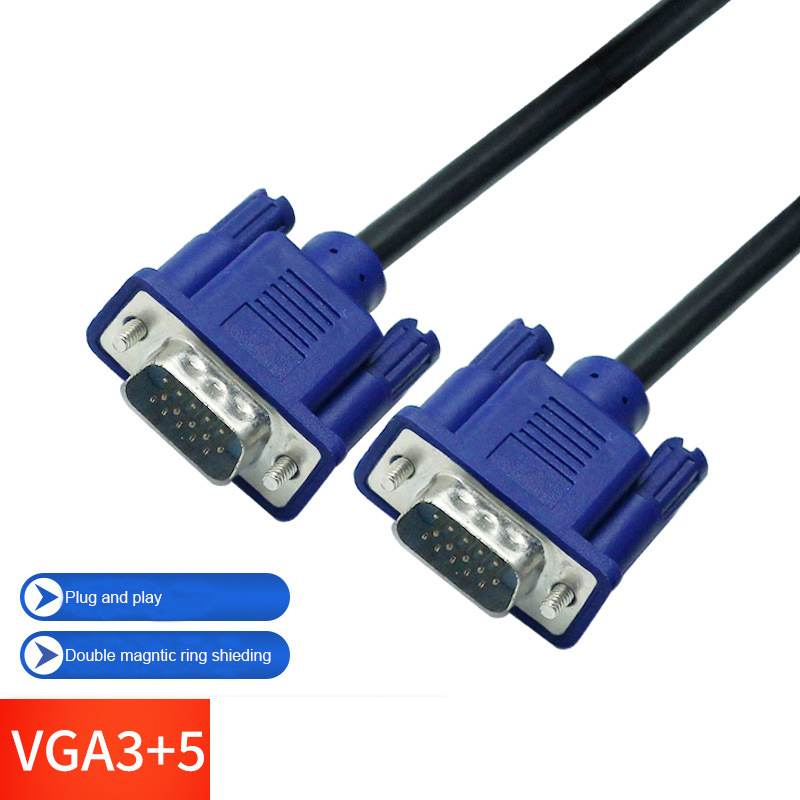 1.5m to 15m Computer Monitor VGA Extension Cable HD 15 Pin Male to Male VGA To VGA Cable full Copper conductor for Laptop PC: 1.8m
