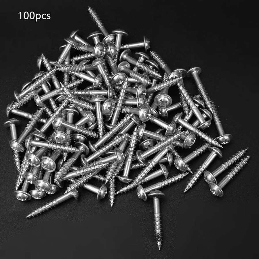 100Pcs Zinc Plated -25mm Oblique Self-Tapping Screws Set Electronic Tool g