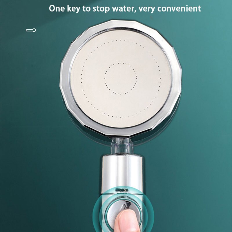 Obrót o 360 ° głowica prysznicowa oszczędne zużycie wody i wysokie ciśnienie słuchawka prysznicowa dysza z mały wentylator ręczny prysznic akcesoria łazienkowe