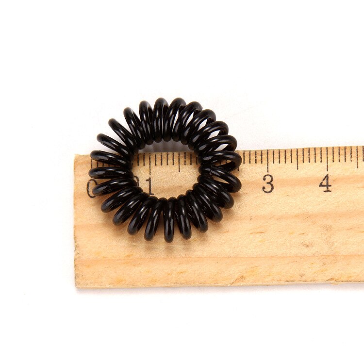 10 Stks/partij Goedkope Telefoonlijn Gum Zwarte Elastische Haarband Voor Meisje Touw Sieraden Accessoires Springs Hair Scrunchy
