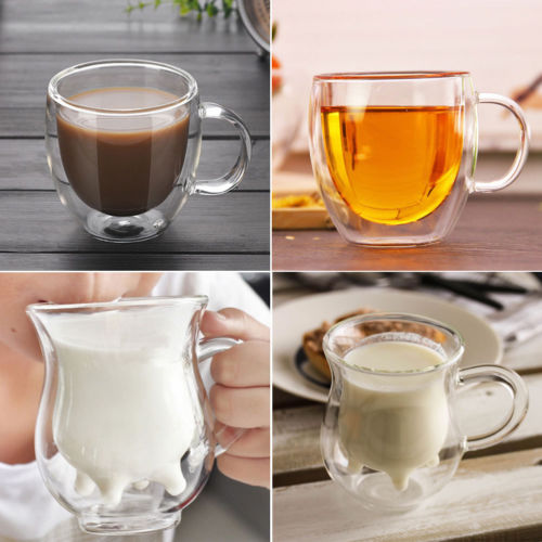 Dobbelt væg kop kaffe glas te krus isolerede krus espresso kopper vin øl