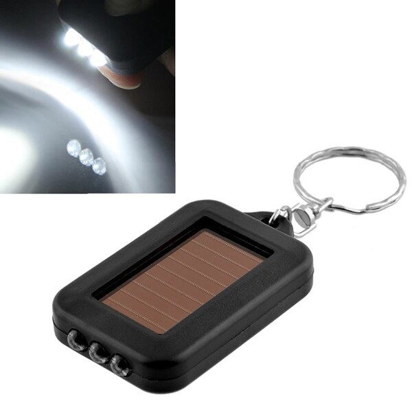 Lampe de poche porte-clés 3 LED clé solaire porte lumière de charge GADGET solaire 99 S0303 envoyé d'italie