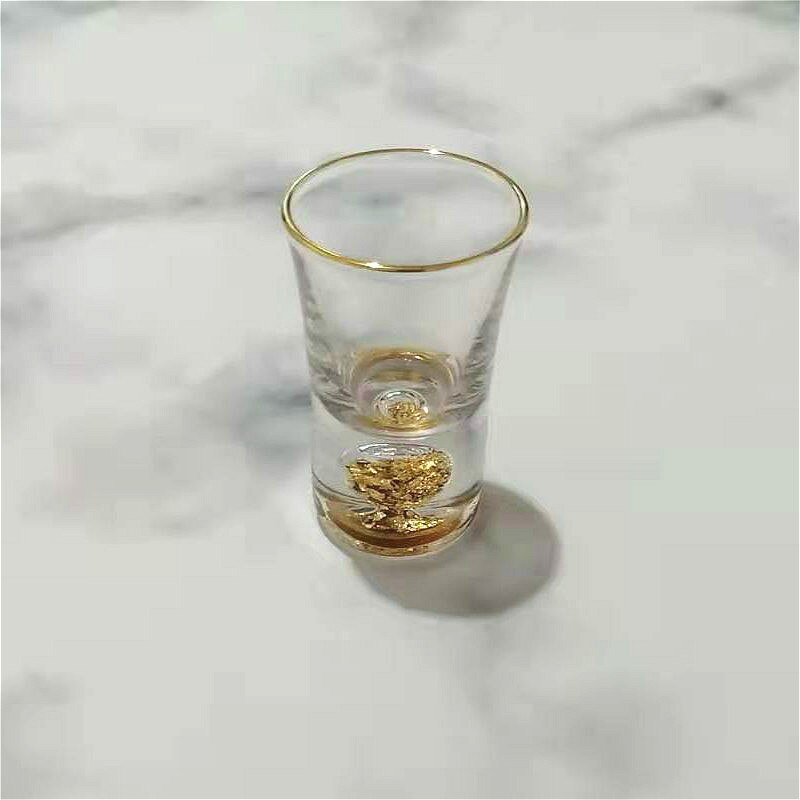 10ml vodka vinglas skottglas guld sprit kopp inbyggd guldfolie skull glas kristall sprit glas vin set