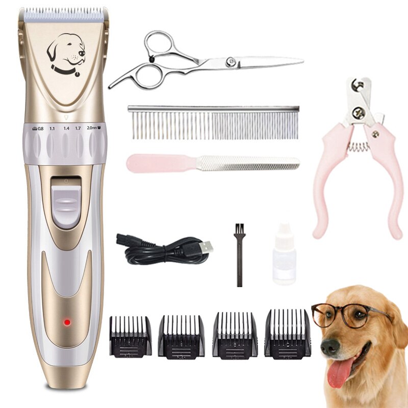 Profissional pet cão aparador de pêlos animais de estimação grooming clippers gato cão cortador máquina barbeador baixo ruído tesoura elétrica clipper