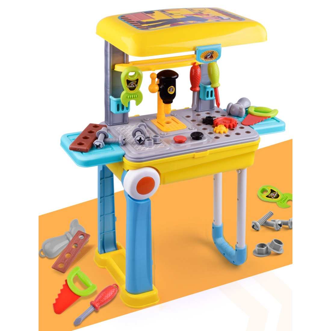 23 Stks/set Kinderen Jongen Speelgoed Plastic Simulatie Reparatie Werkbank Kit Pretend Toolbox Opvouwbare Koffer Speelgoed Pretend Play Tool Speelgoed