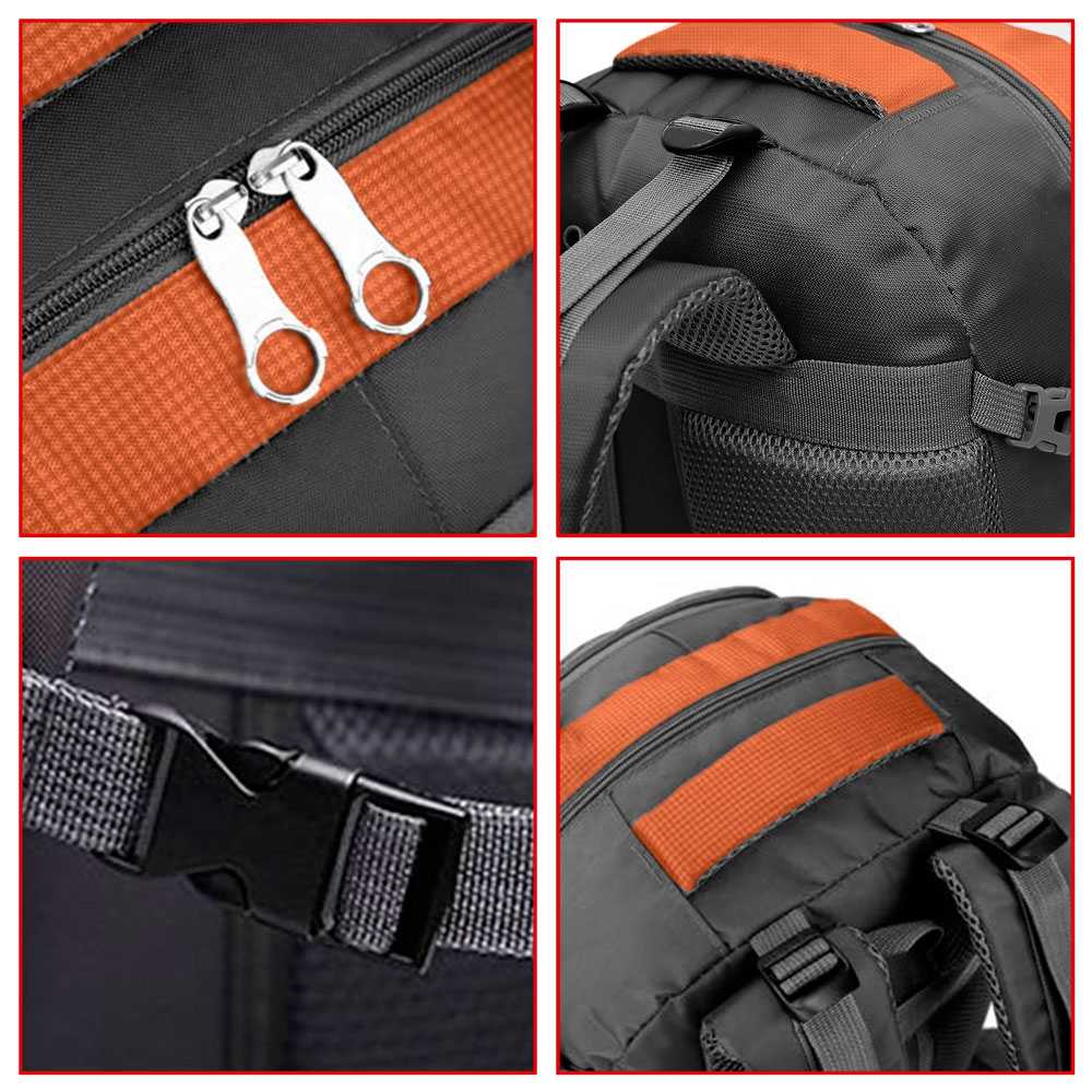 40L Orange Waterproof Backpack Travel Bag for Hiking Climbing Camping Outdoor Luggage Mountain Mountaineering