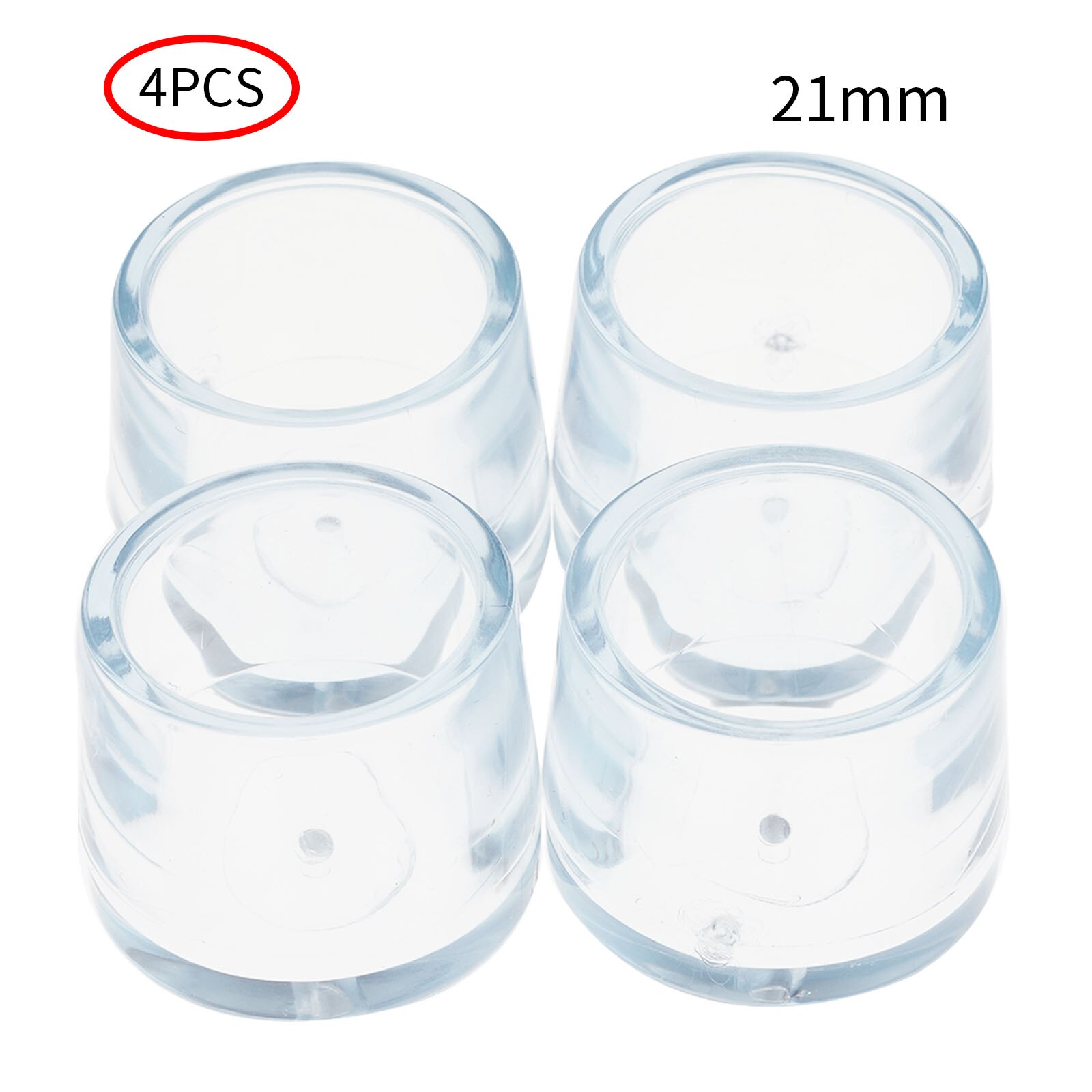 4 Furniture Feet Plugs Anti Slip Silicone Furniture Foot Cups Clear Round Leg End Caps Table Chair Legs Protector Home Feet Pads: Transparent 4