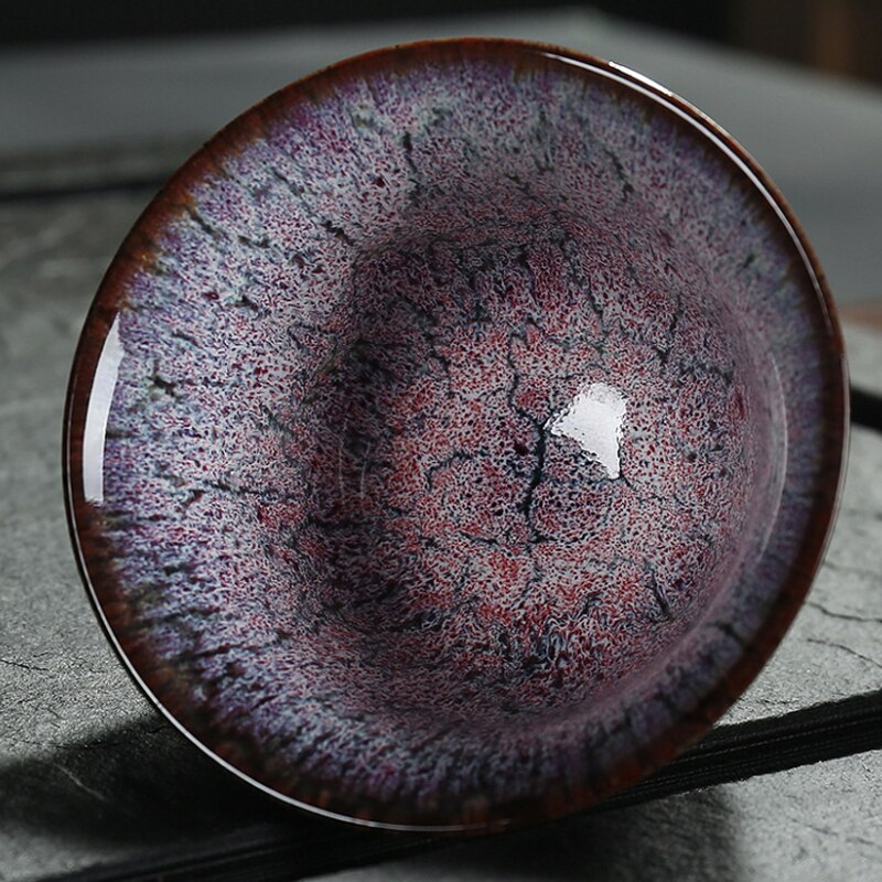 120Ml Chinese Retro Handgemaakte Willekeurige Textuur Kleur Glazuur Hoge Temperatuur Firing Keramische Theekopje Porselein Thee Cups Thuis Art Set