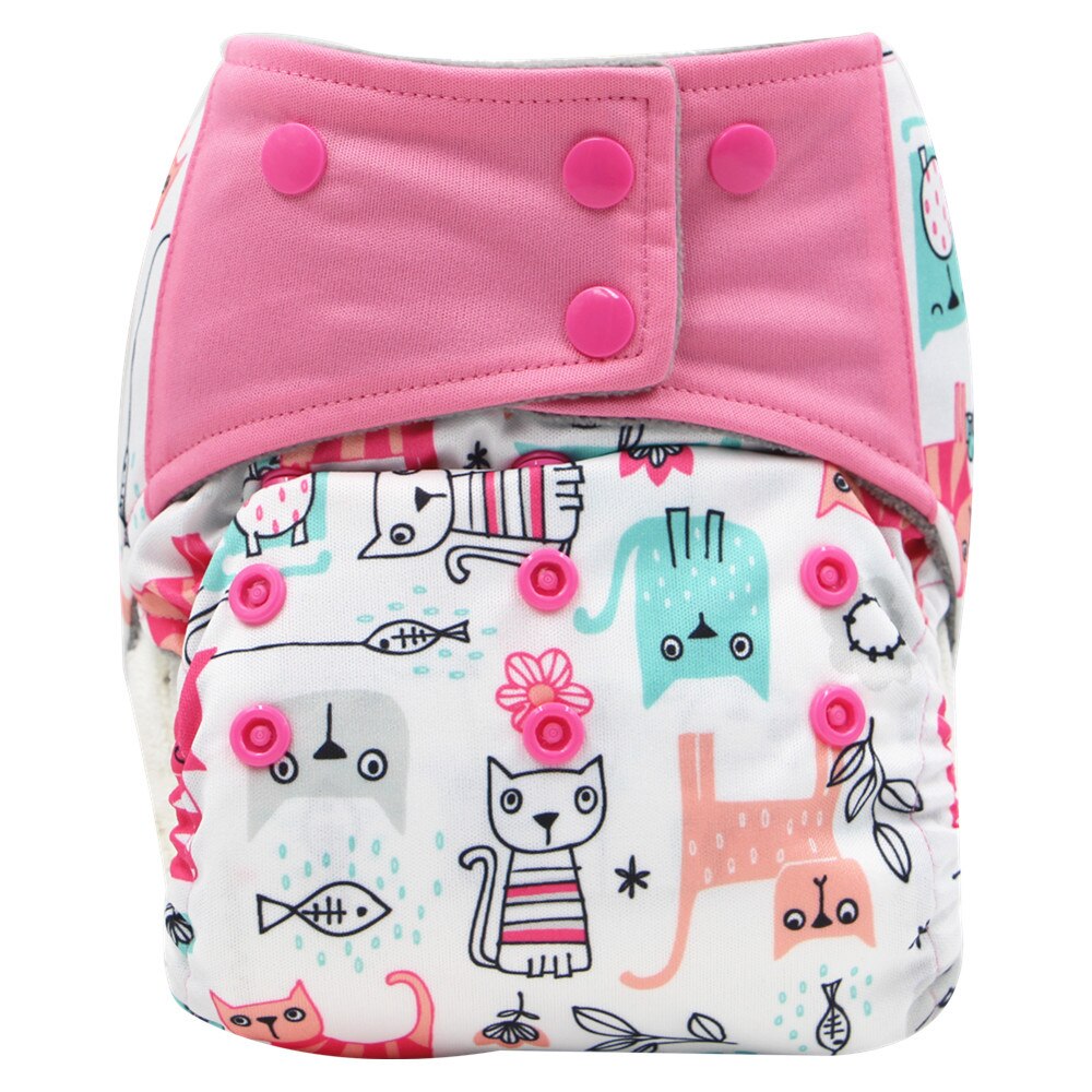 AIO-pañal de bebé con inserto para uso nocturno, pañal de tela impermeable, todo en uno, reutilizable, apto para bebés de 5 a 15KG, 1 Uds.: 034