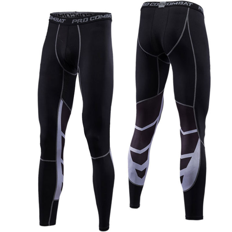 Patchwork menn atletisk bukse kompresjon løpstrening baselag hud sport tights elastisk treningsstudio fitness treningsbukse for menn