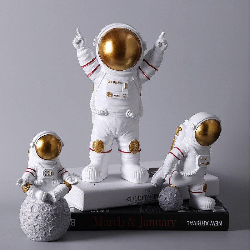 Astronaut Beeldje Voor Huisinrichting Kantoor Accessoires Ornamenten Voor Slaapkamer Woonkamer Decoratie Reson Standbeeld Art Sculptuur