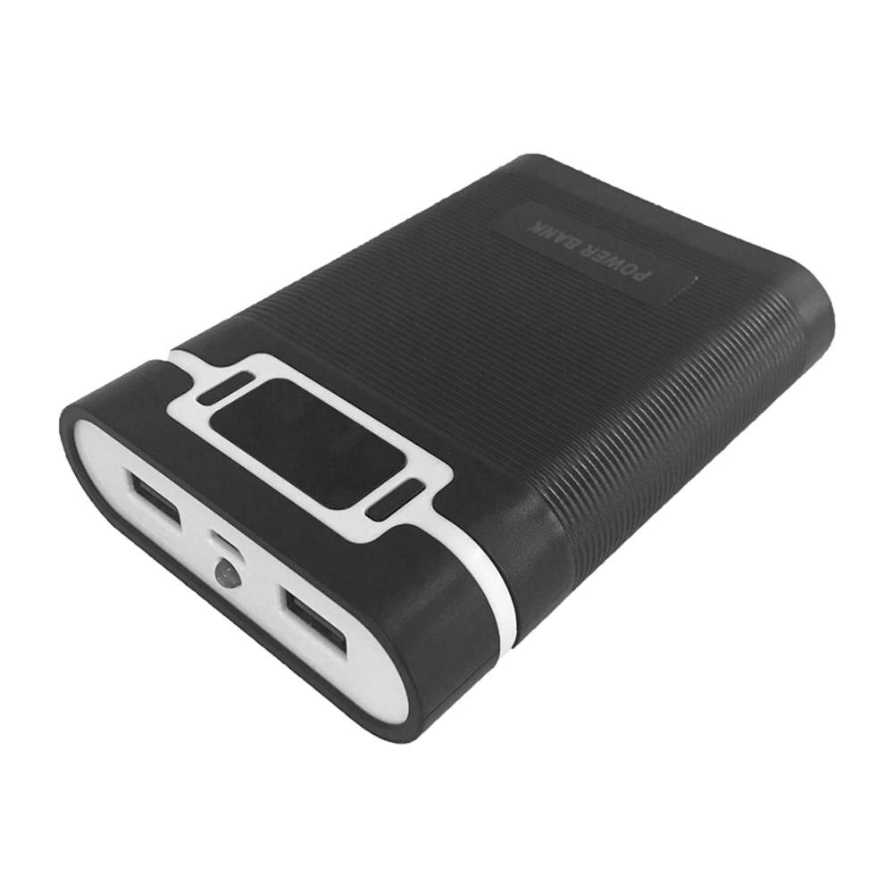 Anti-Reverse Draagbare Power Bank Box 4X18650 Diy Display Acculader 5V 2A Case: Black