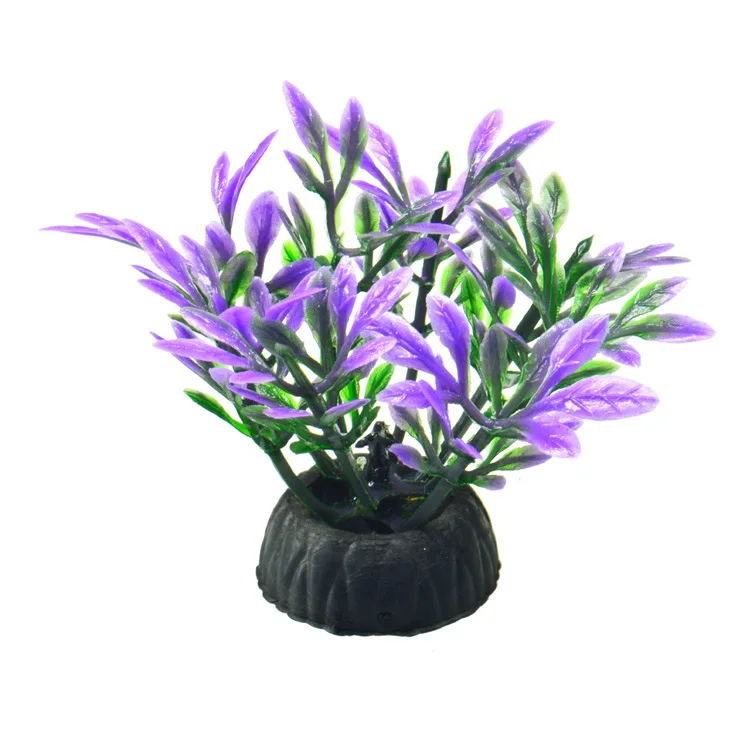 Aquário artificial decorativo pvc plantas aquáticas simulação água ervas daninhas ornamento tanque de peixes grama decoração acessórios: Azul