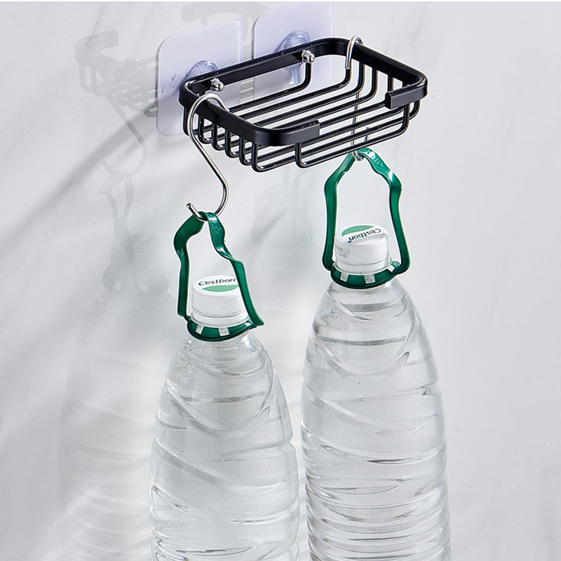 Porte-savon en aluminium multi-usages, sans poinçon, étagère de drainage, conteneur mural pour savon, accessoires de salle de bains et de cuisine